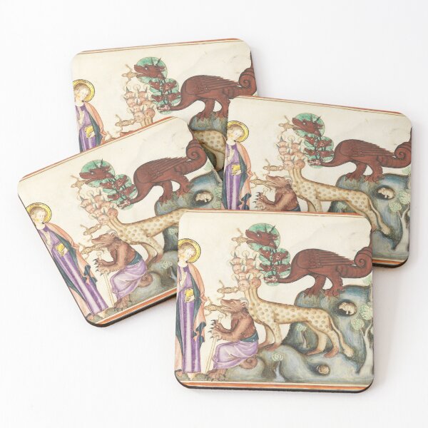 Item preview, Vintage Medieval monsters illustration art designed and sold by Vintage Designs +.
