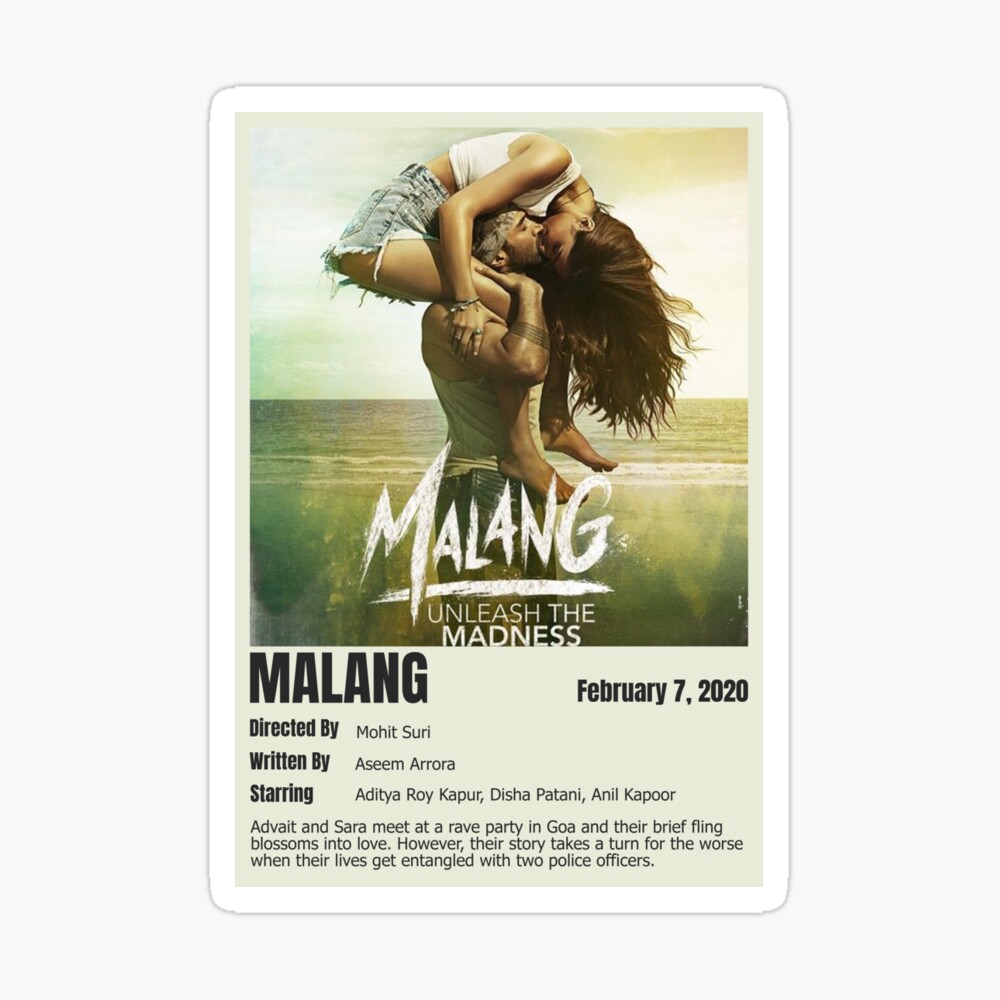 Malang Movie, Disha Patani, Aditya Roy Kapur, Anil Kapoor Poster for Sale  by PardesiGuy