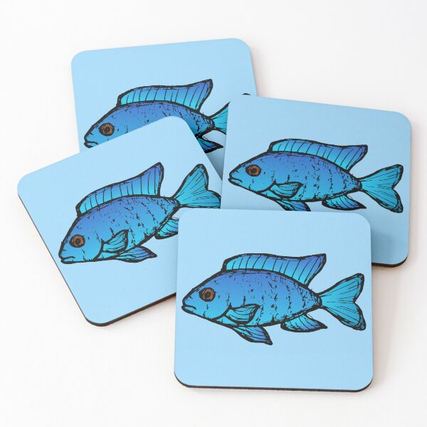 Item preview, Blue peacock cichlid - freshwater aquarium fish designed and sold by DigitalShards.