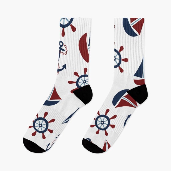Item preview, Nautical Pattern with Sailboats, Anchors And Ship Steers designed and sold by Primroaddesigns.