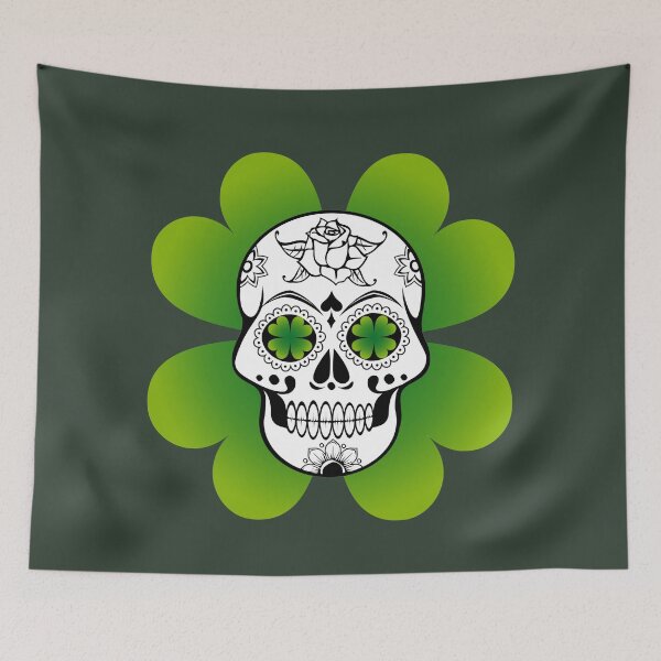 Item preview, St. Patrick's Day Irish Shamrock Shenanigans Skull designed and sold by SunfullyYours.