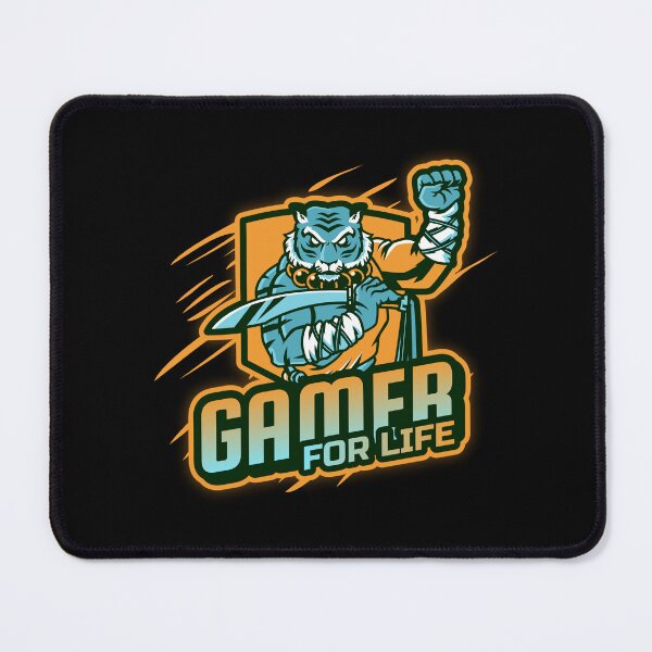 Item preview, Gamer for Life with Anthropomorphized Warrior Tiger designed and sold by PRIVARSHU.