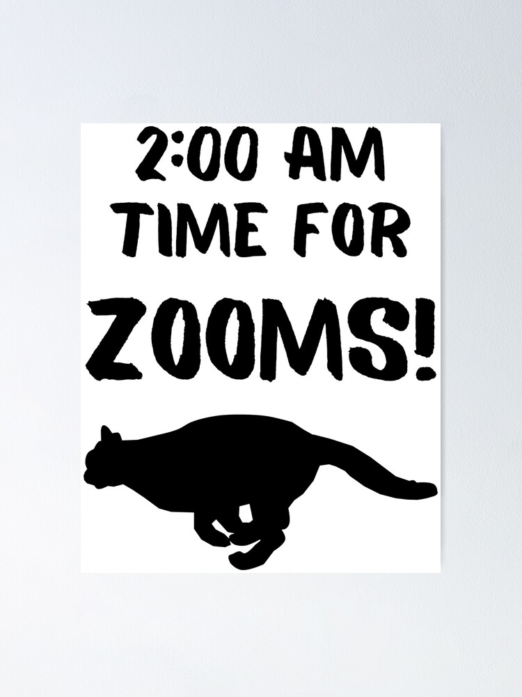 "200 AM Time For Zooms!, Black Cat Running At Night, Zoomies" Poster