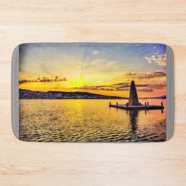 Item preview, Obelisk at Drapano Bridge, and town of Argostoli behind, Kefalonia, Greece designed and sold by Paul Thompson Photography.
