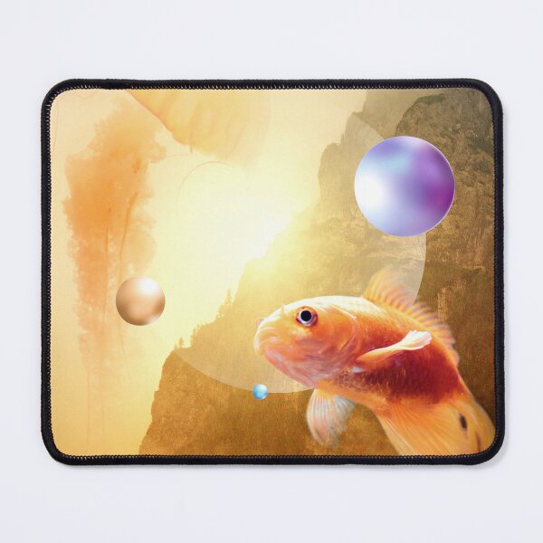 Item preview, Gold fish and fantasy mountains. designed and sold by KarolinaKarotka.
