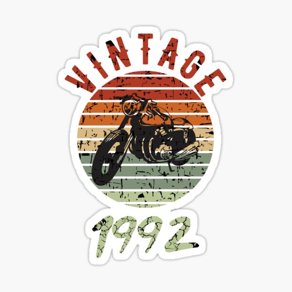 Sticker Vintage 40e Anniversaire Motard 19 Par Drcliff Redbubble