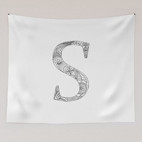 Item preview, Henna Alphabet S / Henna Letter S - Black Henna Line Art designed and sold by Mrs-PenLine.