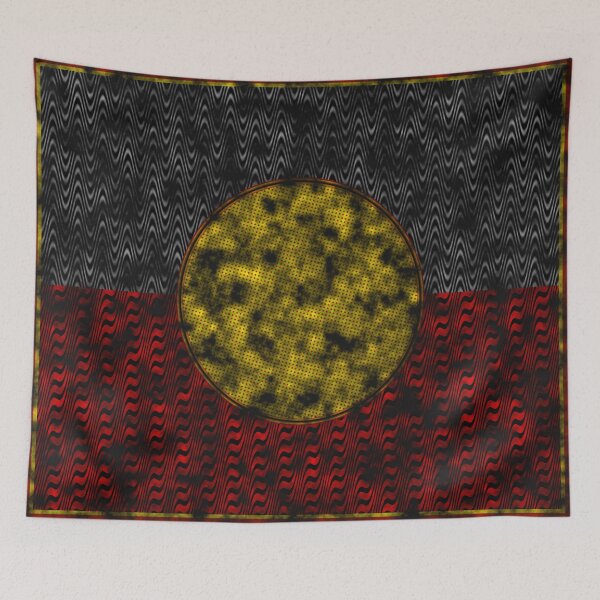 Item preview,  AMAZING  AUSTRALIAN ABORIGINAL FLAG  ART EXPRESSION WITH DOTS AND WAVES-14. designed and sold by Ralek.
