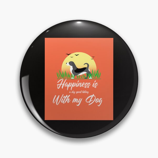 Item preview, Happiness is a day spent hiking with my dog designed and sold by Verbiage24.
