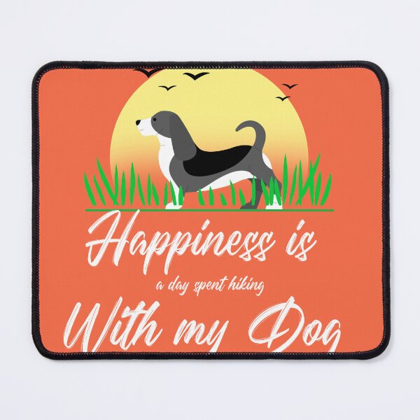 Item preview, Happiness is a day spent hiking with my dog designed and sold by Verbiage24.