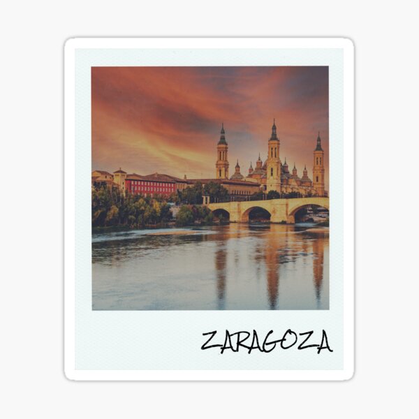 "Zaragoza Vintage Film White Frame Souvenir" Sticker for Sale by