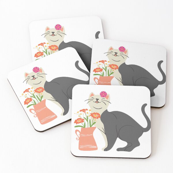 Item preview, Adorable kitten with flowers. designed and sold by EMIPRINCESS.
