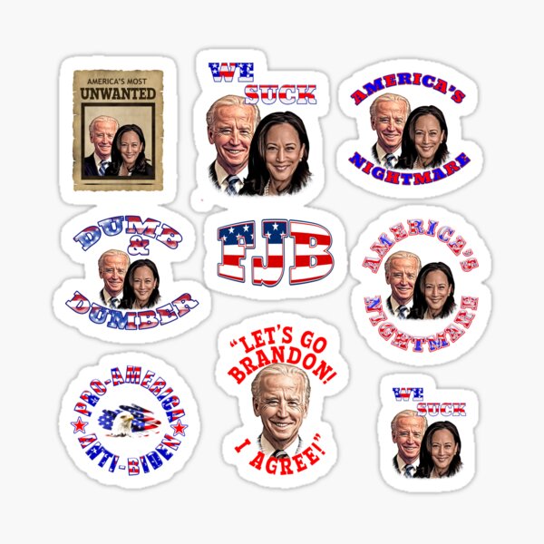 Anti Biden Harris Sticker Sheet Multliple Designs on One Sheet Sticker