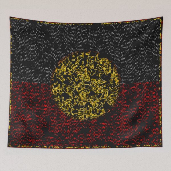 Item preview,  AMAZING  AUSTRALIAN ABORIGINAL FLAG  ART EXPRESSION WITH DOTS AND WAVES-15. designed and sold by Ralek.