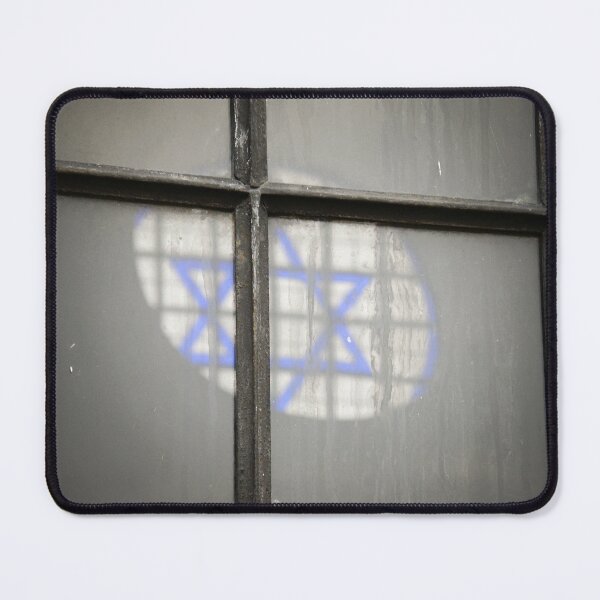Artikelvorschau, Jewish David Cross Artistic Black and White Photo with Blue Symbol entworfen und verkauft von Angela Cini.