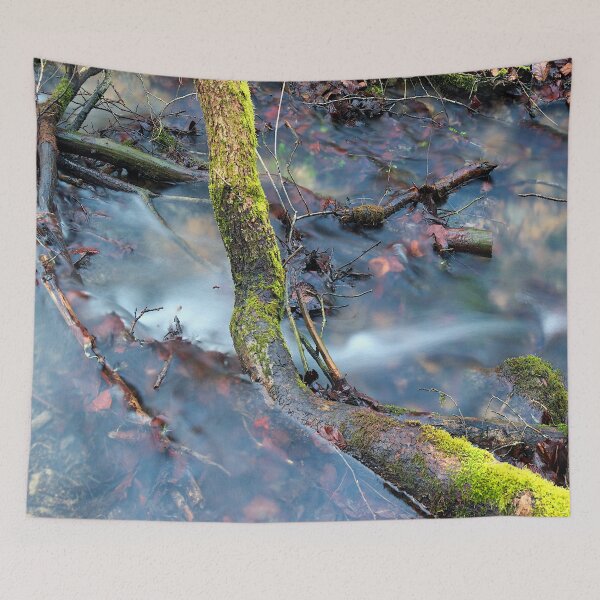 Item preview, Branch with moss in the wild stream designed and sold by frankuffmann.