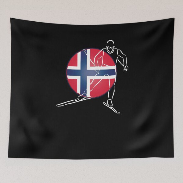 Item preview, Norway Cross Country Skiing Skier Norwegian Flag designed and sold by ZiesMerch.