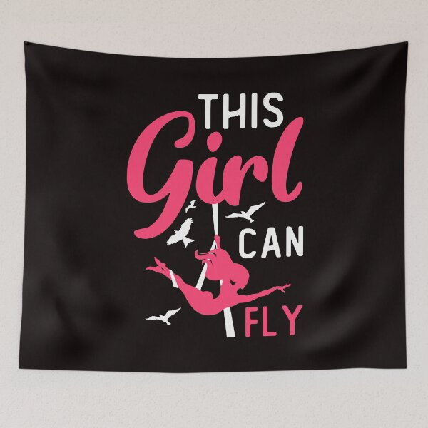 Item preview, Girl Can Fly Aerialist Aerial Silk Acrobatics Dancer Acrobat designed and sold by TomGiantDesigns.