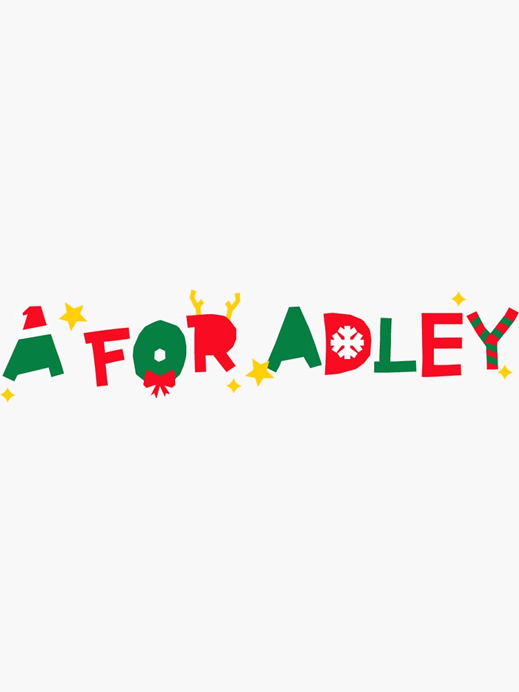 " a for adley merry christmas" Sticker for Sale by marwaAh Redbubble