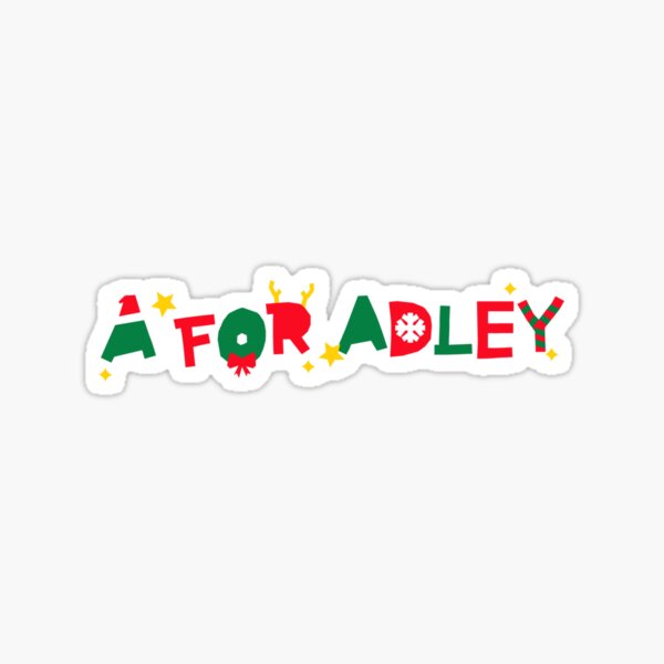 " a for adley merry christmas" Sticker for Sale by marwaAh Redbubble