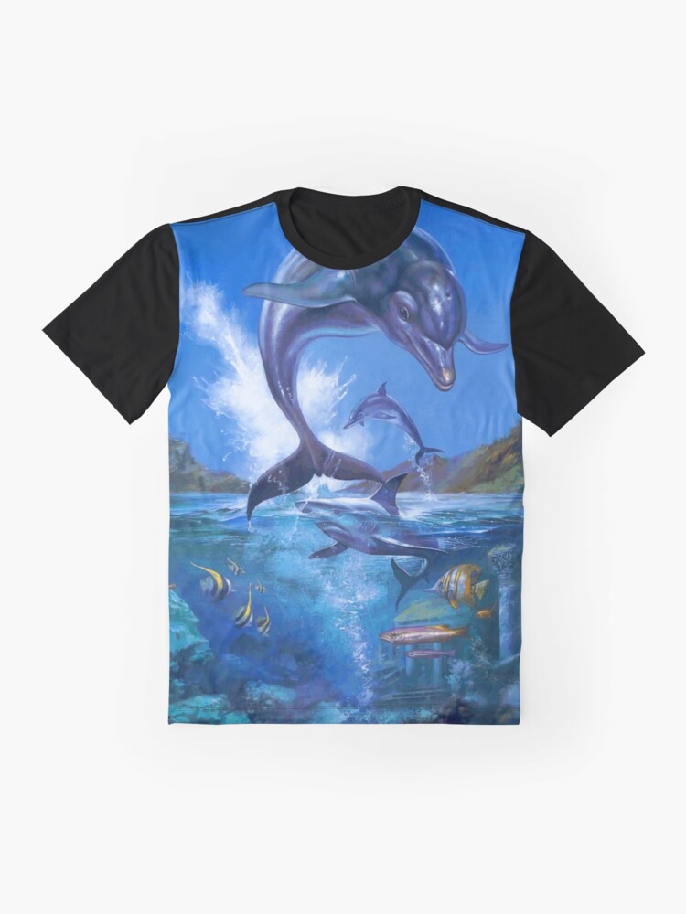 alien riding dolphin shirt