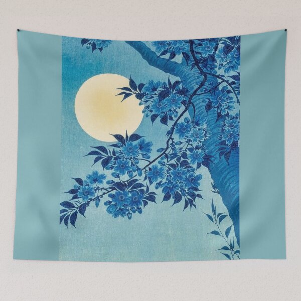 Item preview,  Blossoming Cherry on a Moonlit Night (ca. 1932) by Ohara Koson designed and sold by CristalleLisa.