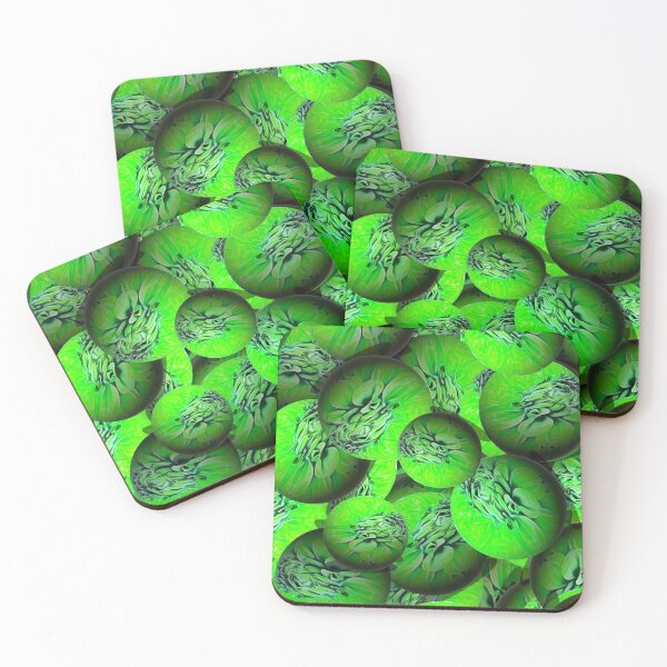 Item preview, Neon green spheres in 3D optics  designed and sold by MarionsArt.