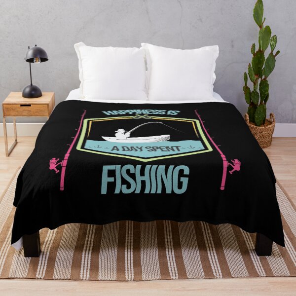 Item preview, Happiness is a Day Spent Fishing Funny Fishing Lovers Cute Colorful Present designed and sold by pedrored369.