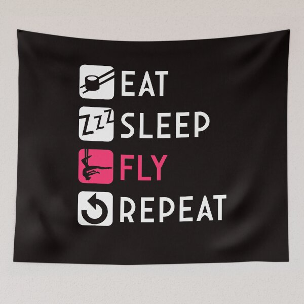 Item preview, Eat Sleep Fly Aerial Silk Aerialist Acrobatics Dancer Circus designed and sold by TomGiantDesigns.