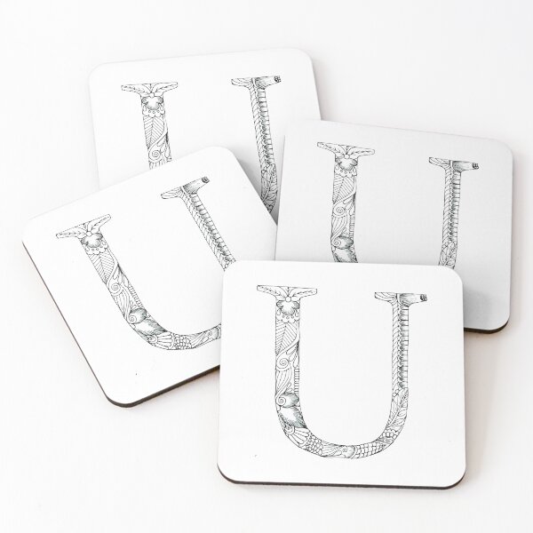 Item preview, Henna Alphabet U / Henna Letter U - Black Henna Line Art designed and sold by Mrs-PenLine.