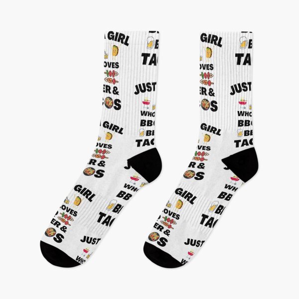 Item preview, Just A Girl Who Loves BBQ, Beer And Tacos - Funny Food Quotes | Funny Girl Sayings designed and sold by Delandor.