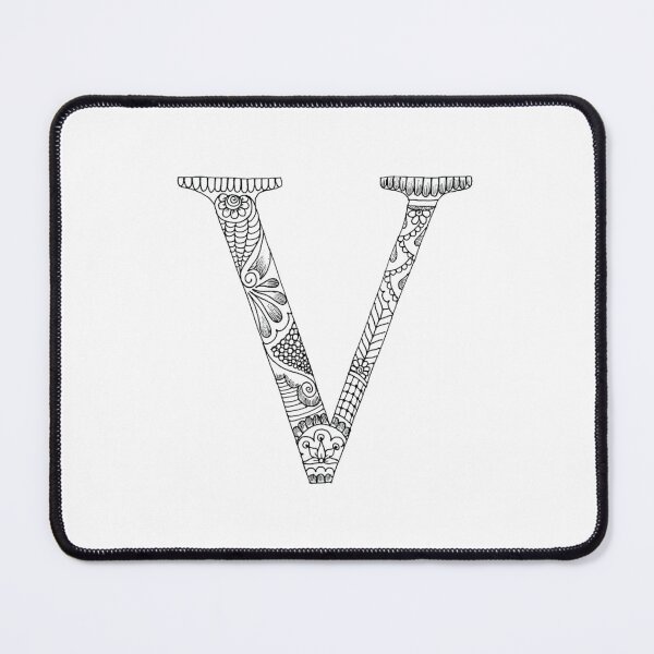 Item preview, Henna Alphabet V / Henna Letter V - Black Henna Line Art designed and sold by Mrs-PenLine.