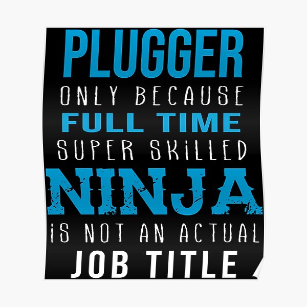 Plugger Only Because Full Time Super Skilled Ninja Is Not An Actual Job Title Poster