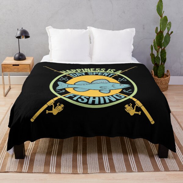 Item preview, Happiness is a Day Spent Fishing Funny Fishing Lovers Cool Colorful Fish Gift Fishing Quote designed and sold by pedrored369.