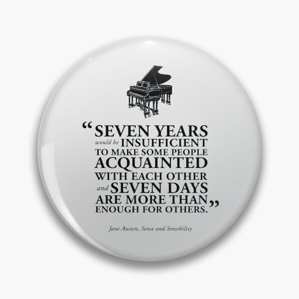 Item preview, Seven Days Sense and Sensibility Book Quote by Jane Austen in Black designed and sold by GoodOldBooks.