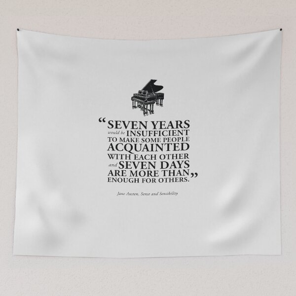 Item preview, Seven Days Sense and Sensibility Book Quote by Jane Austen in Black designed and sold by GoodOldBooks.