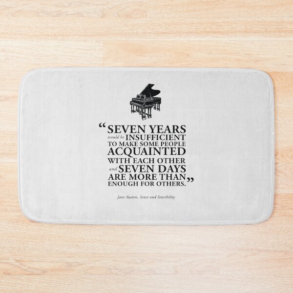 Item preview, Seven Days Sense and Sensibility Book Quote by Jane Austen in Black designed and sold by GoodOldBooks.