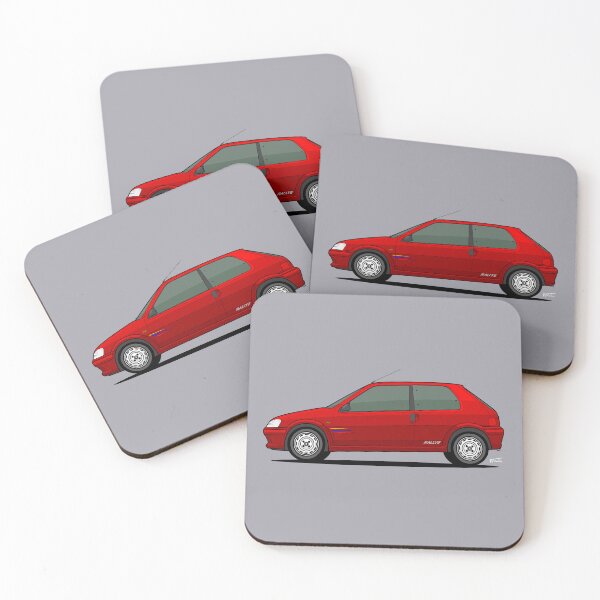 Item preview, S2 Peu geot 106 Rallye Single Illustration - RED designed and sold by RJWautographics.