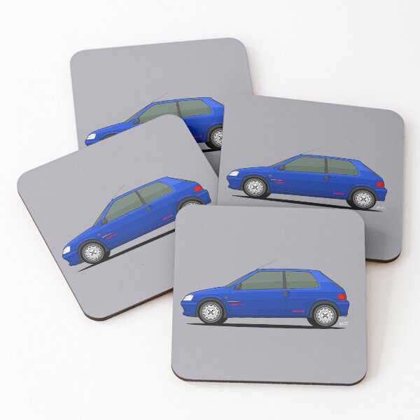 Item preview, S2 Peu geot 106 Rallye Single Illustration - Blue designed and sold by RJWautographics.