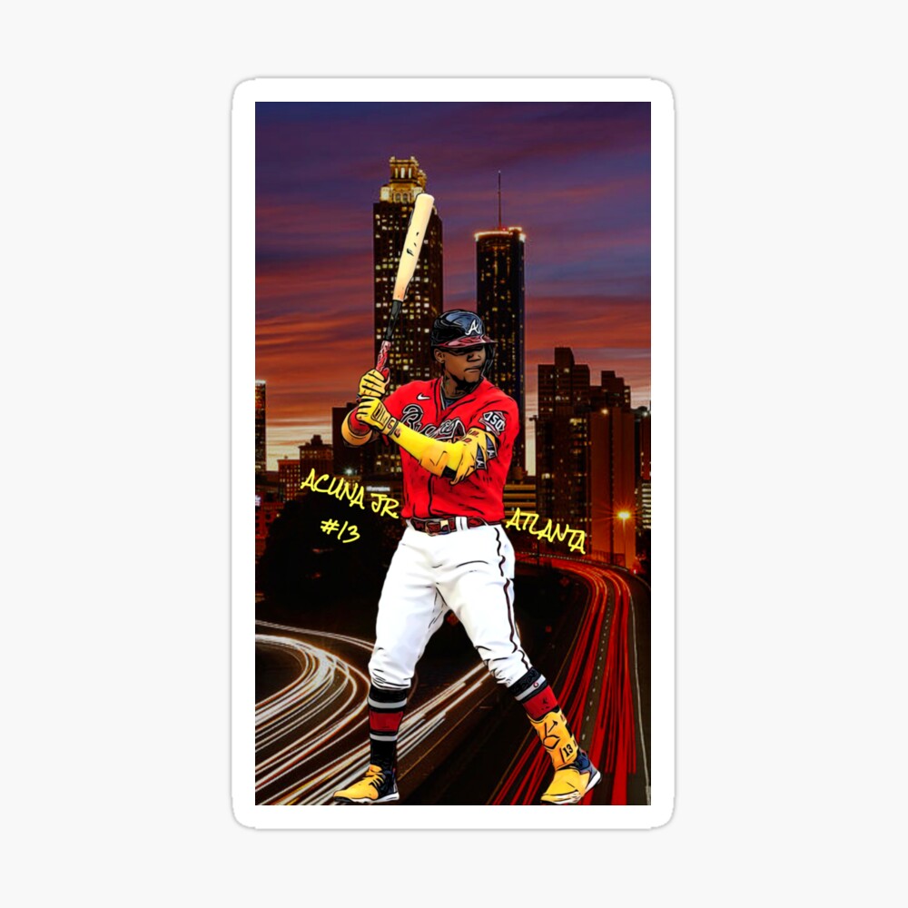 Ronald Acuna Jr. #13 Atlanta Skyline Phone Case Sticker for Sale