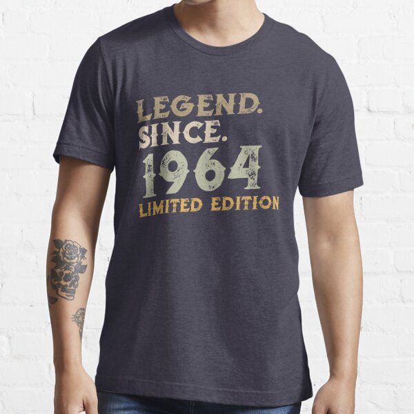Printed T-shirt tee living legend 1964 aged happy birthday present gift idea
