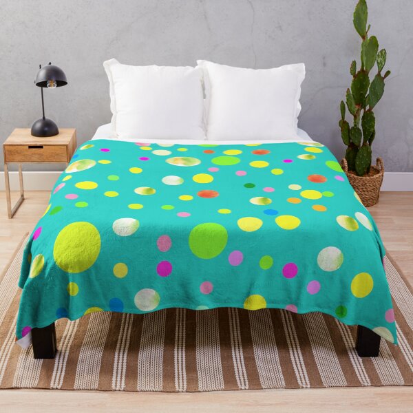 Item preview, colorful dots on turquoise background | abstract artsy dots designed and sold by lausn.