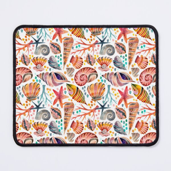 Item preview, Painted Seashells – Coral & Blue designed and sold by Cat Coquillette.