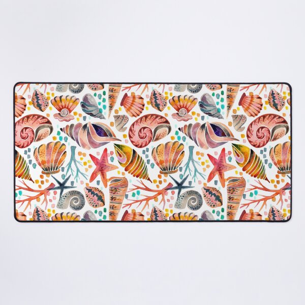 Item preview, Painted Seashells – Coral & Blue designed and sold by Cat Coquillette.