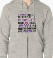 Sudadera con capucha y cremallera MONSTA X Collage de fuentes