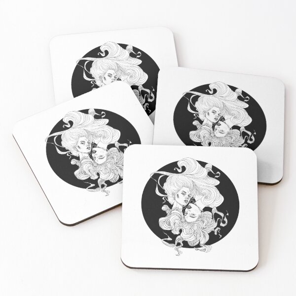 Item preview, Pisces tattoo zodiac portrait b&w designed and sold by Mothartink.
