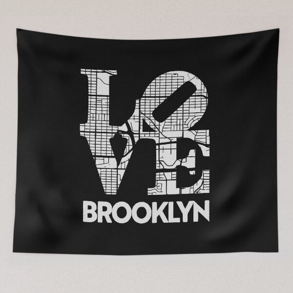 Item preview, Love Brooklyn City Map From Brooklyn NY 718 designed and sold by pixeljamz.