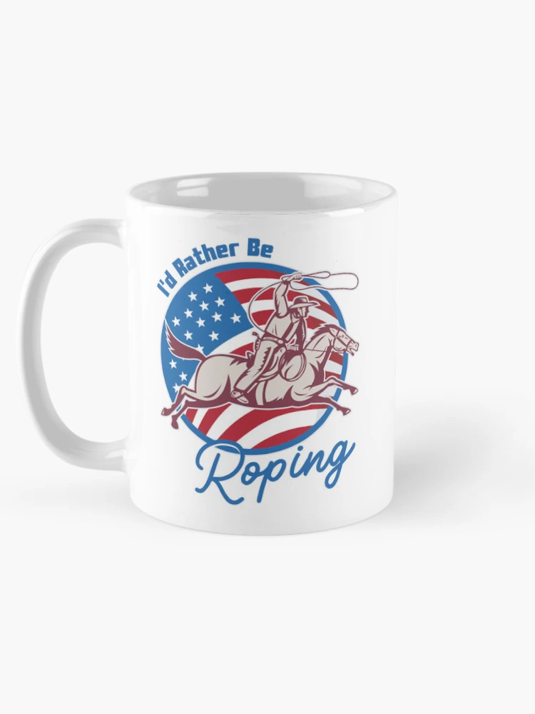 Thumbnail 5 of 6, Coffee Mug, I d Rather Be Roping Cool Cowboy Team Roping Rodeo Events designed and sold by SweetbeStore.