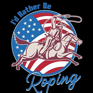Artwork thumbnail, I d Rather Be Roping Cool Cowboy Team Roping Rodeo Events by SweetbeStore