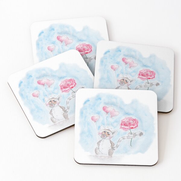 Item preview, Valentine lemur offering a rose designed and sold by Botulix.